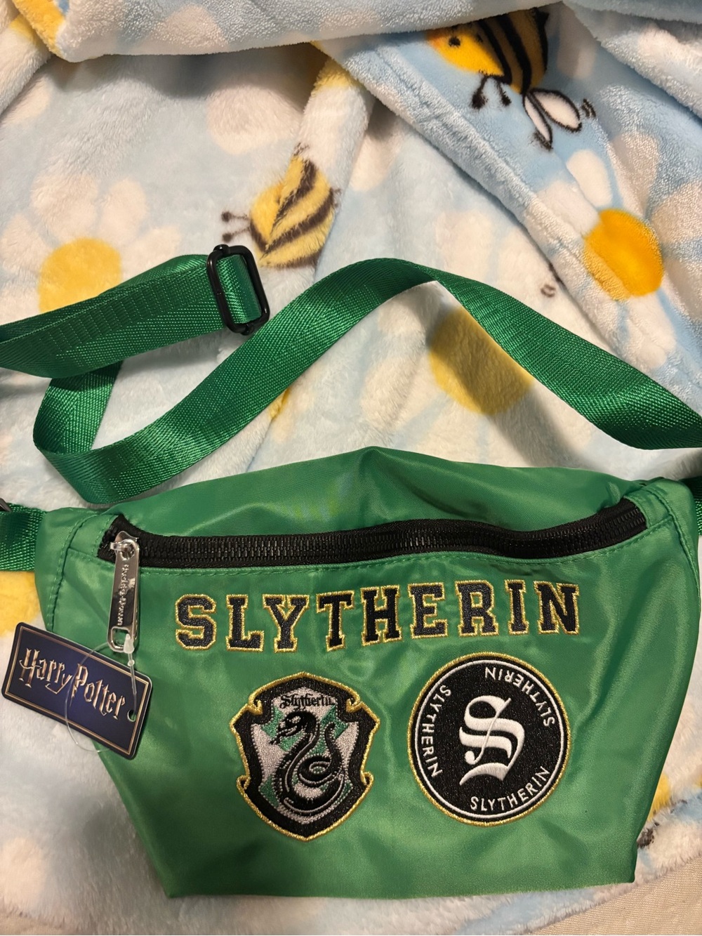 Green Slytherin Embroidered Fanny Pack - Harry Potter